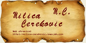 Milica Čereković vizit kartica